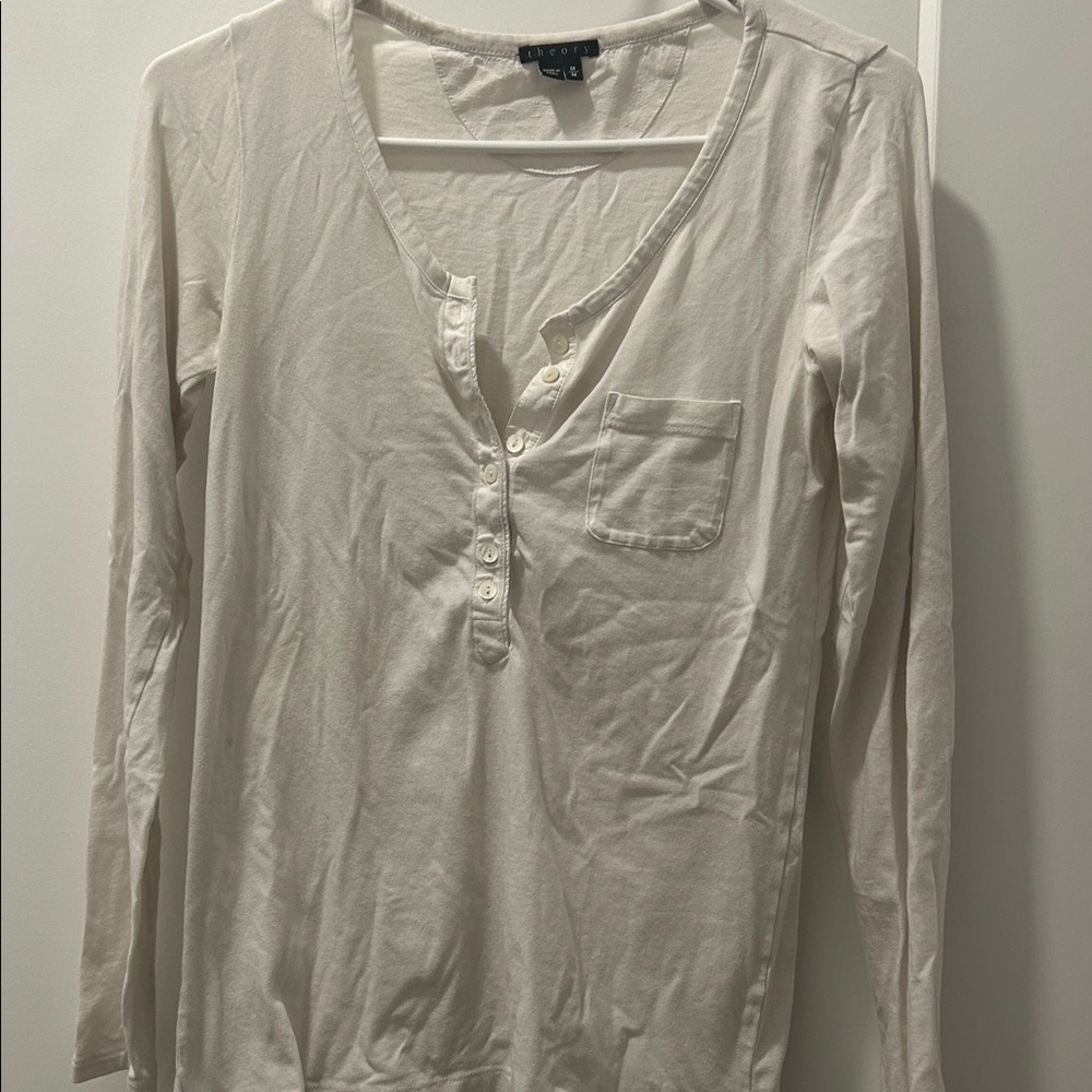 Theory long sleeve cotton top